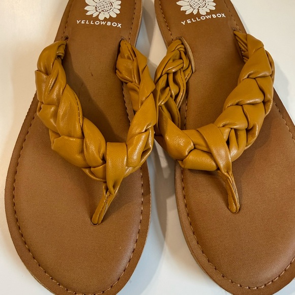 Yellow Box Women's Braided Sandals - Mustard and Brown - Picture 3 of 5